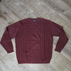 Axcess Men's Deep Burgundy Crewneck Sweater